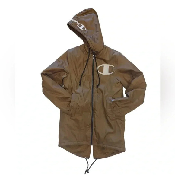 Champion Sherpa Lined Stadium Hooded Gold Jacket Size XS - Picture 4 of 13